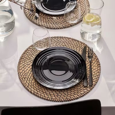 NÄTBARB Plate, black, 24 cm