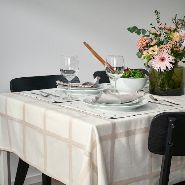 NISSÖGA Tablecloth, grey, 145x240 cm