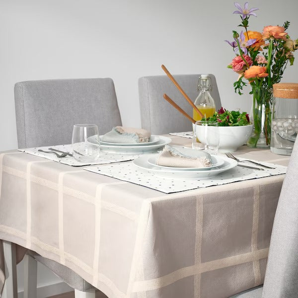 NISSÖGA Tablecloth, grey, 145x240 cm