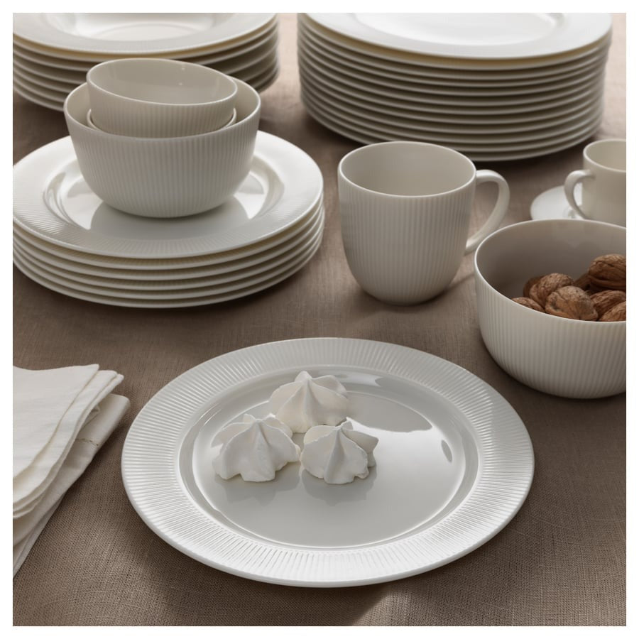 OFANTLIGT Deep plate, white, 24 cm