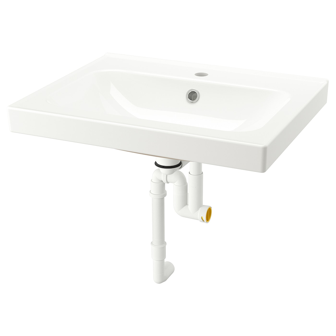 ORRSJÖN Wash-basin with water trap, white, 82x49 cm