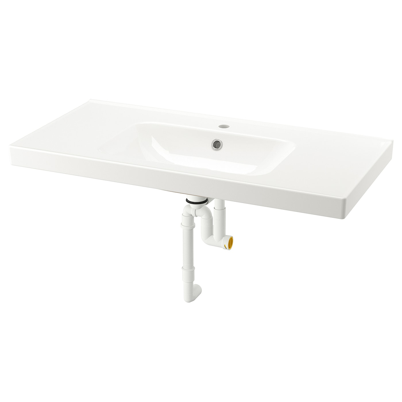 ORRSJÖN Wash-basin with water trap, white, 82x49 cm