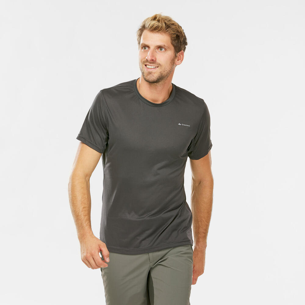 Men's Synthetic Short-Sleeved Hiking T-Shirt MH100