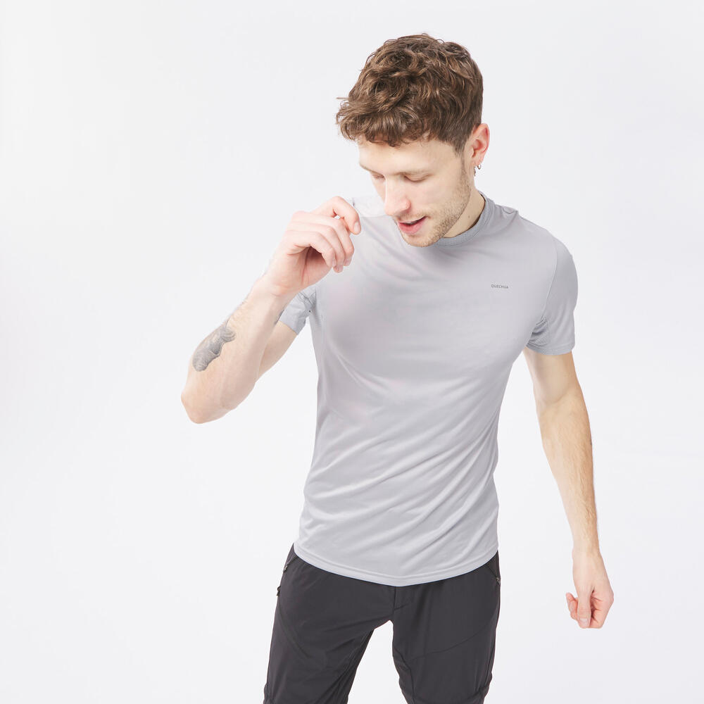 Men's Synthetic Short-Sleeved Hiking T-Shirt MH100