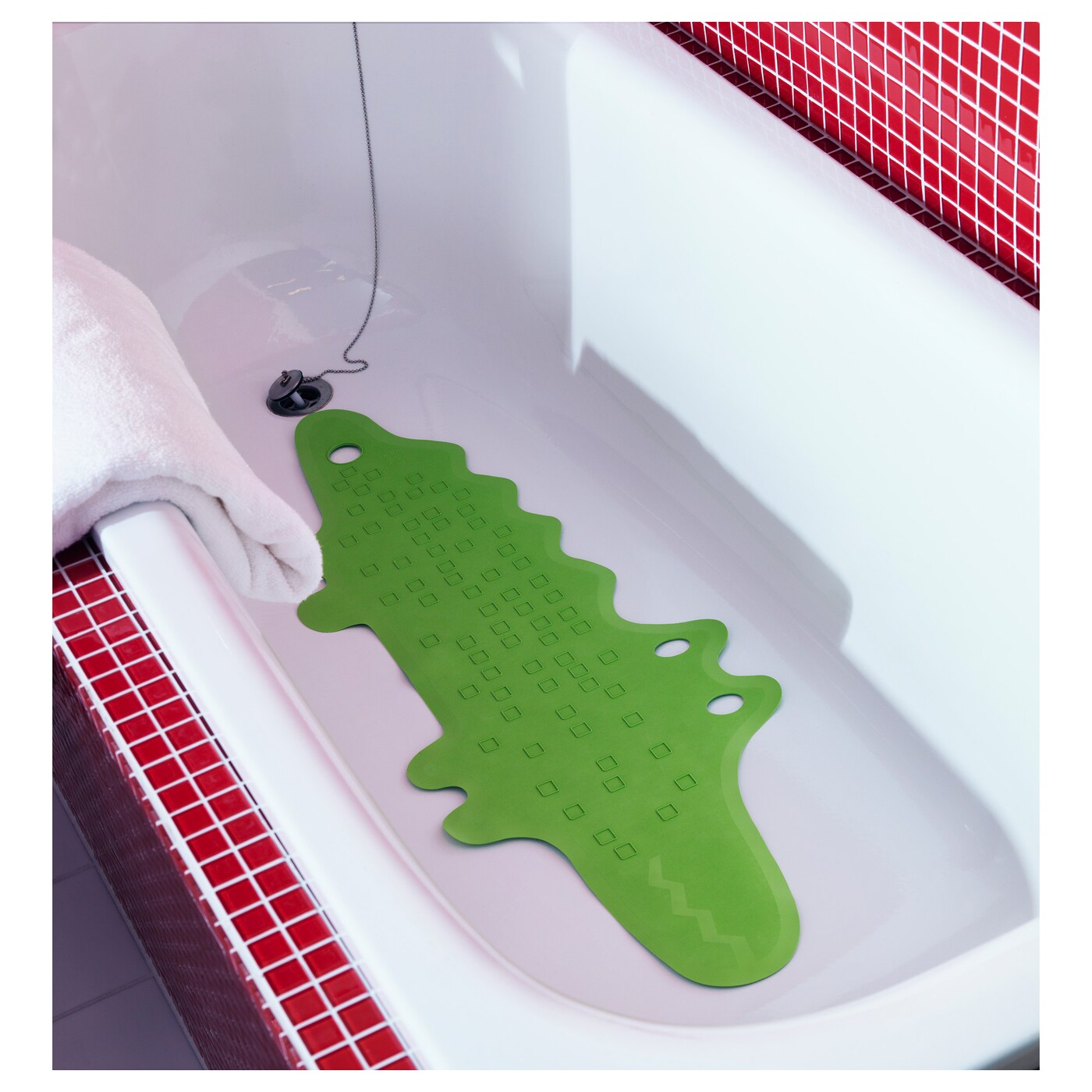 PATRULL Bathtub mat, crocodile green, 33x90 cm