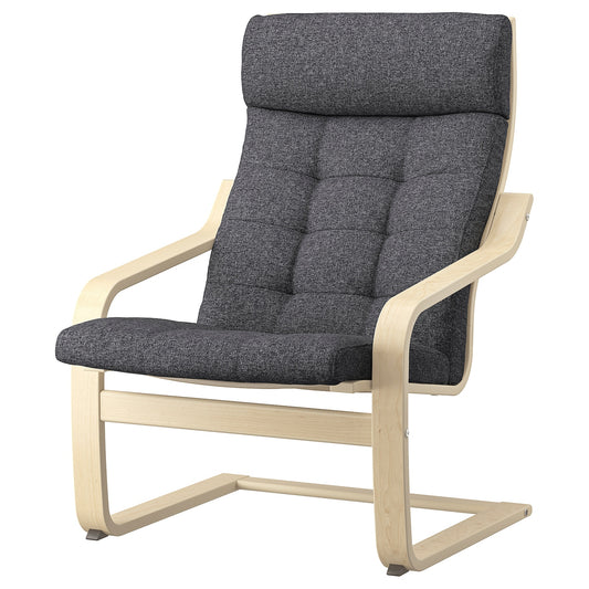 POÄNG Armchair, birch veneer/Gunnared dark grey