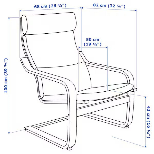 POÄNG Armchair, birch veneer/Hillared anthracite