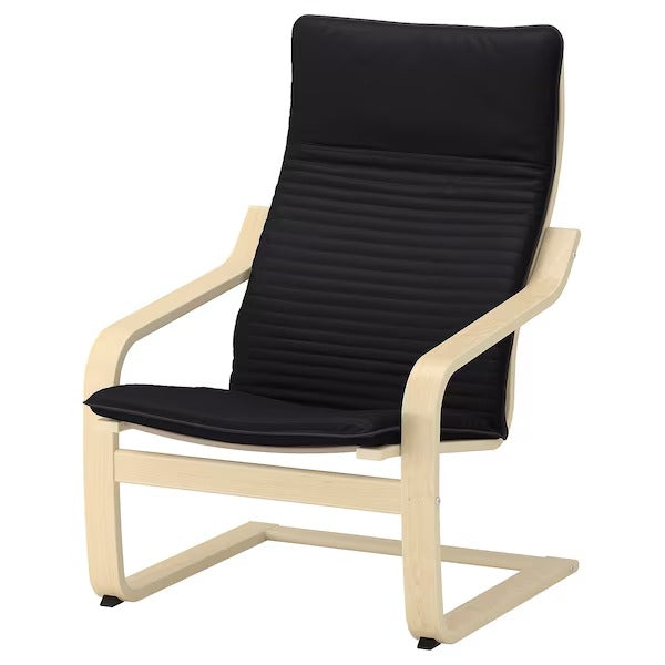 POÄNG Armchair, birch veneer/Knisa light beige