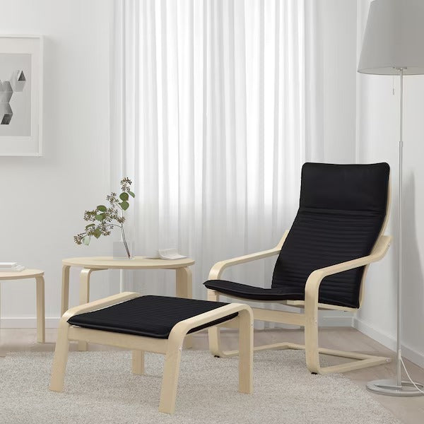 POÄNG Armchair, birch veneer/Knisa light beige