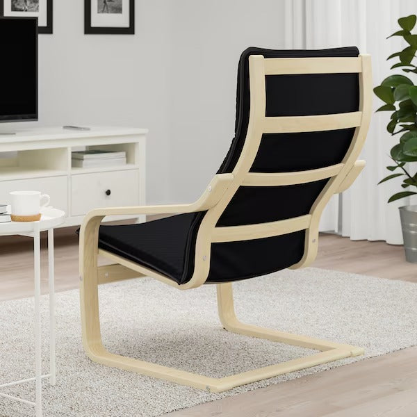 POÄNG Armchair, birch veneer/Knisa light beige