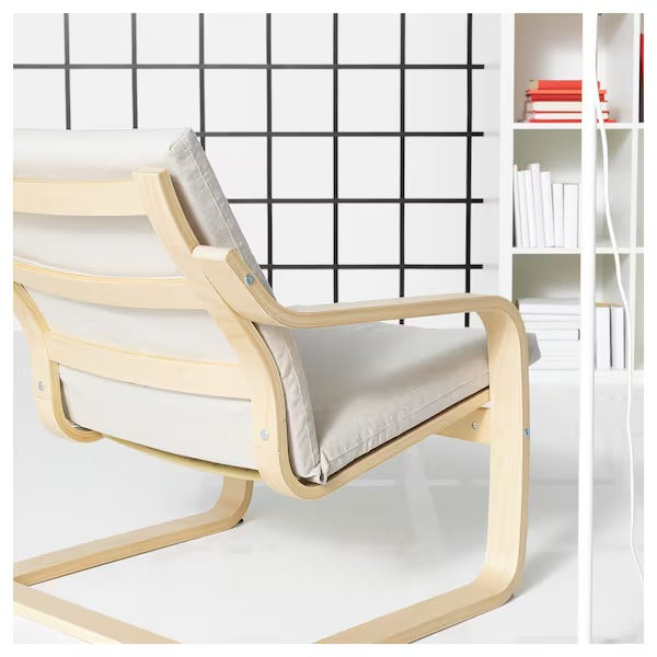 POÄNG Low-back armchair, natural colour/beige/Katorp natural colour/beige