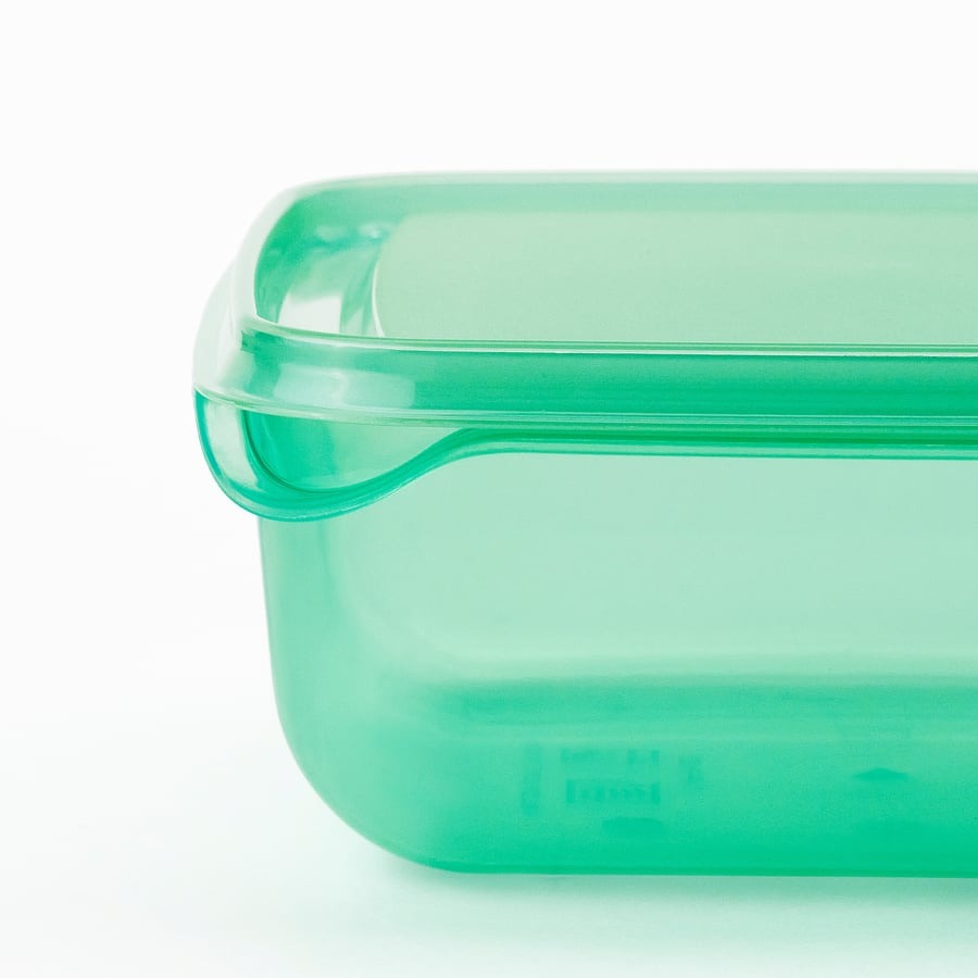 PRUTA Food container with lid, set of 17, green