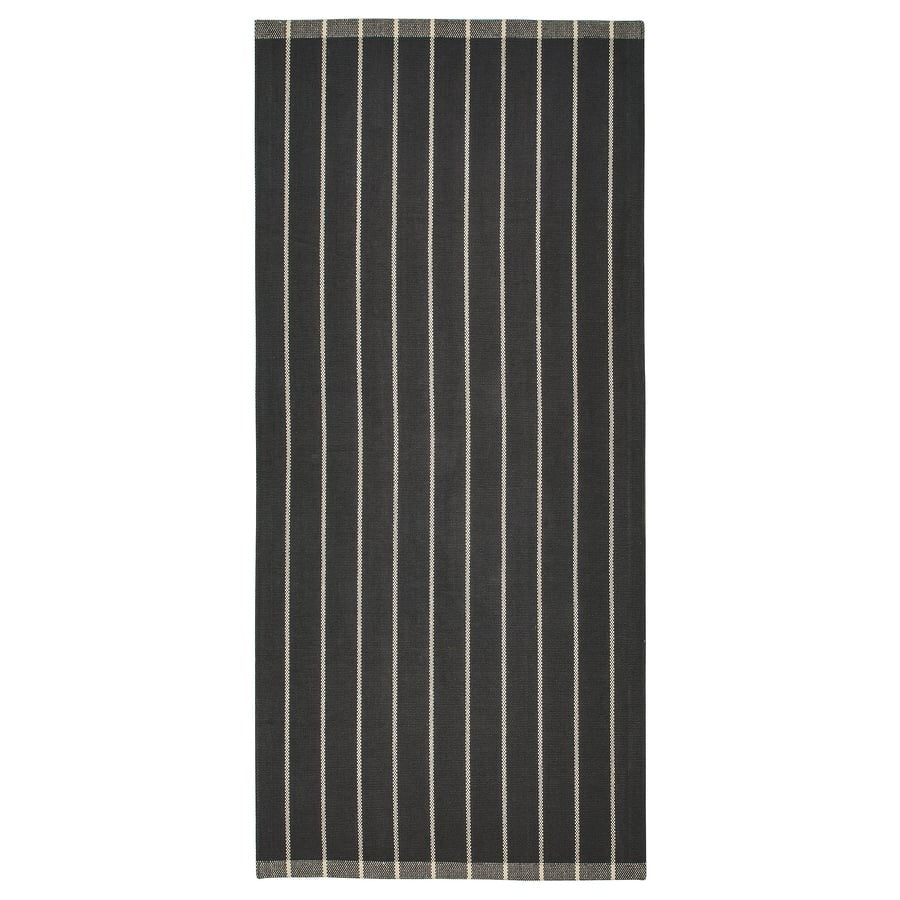 RIDSTIG Rug, flatwoven, grey/off-white, 80x180 cm
