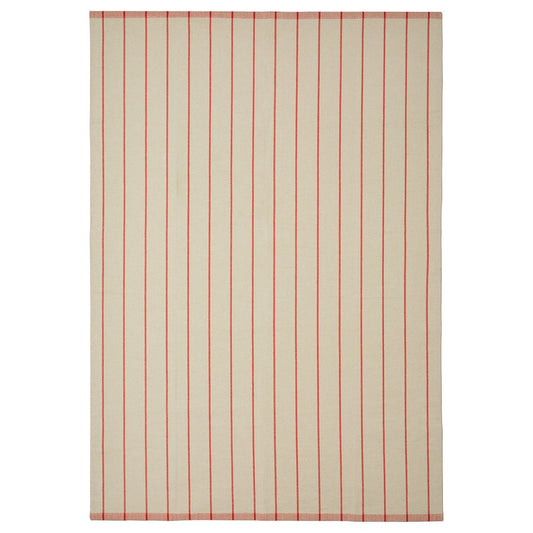 RIDSTIG Rug, flatwoven, off-white/red, 170x240 cm