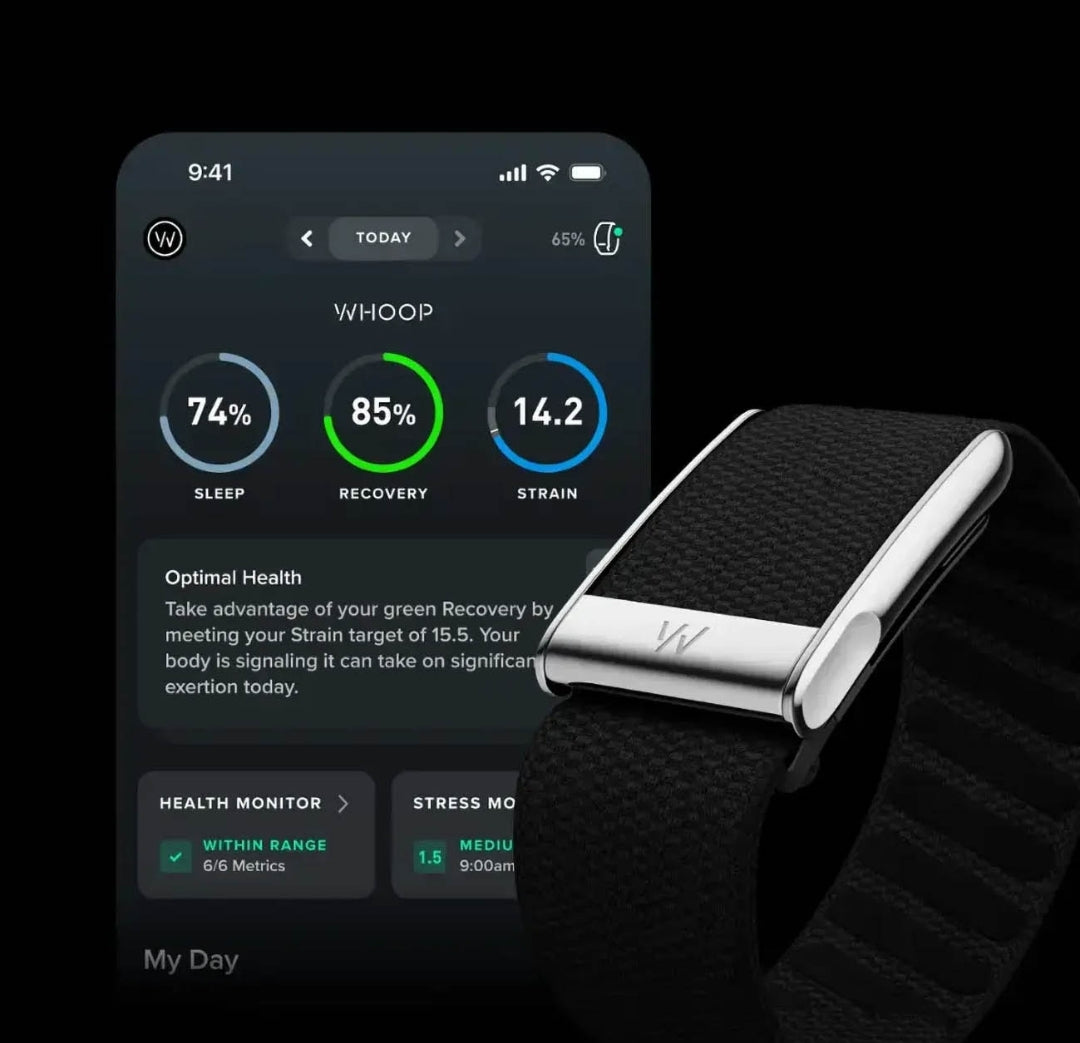 Whoop MG Life  SuperKnit Luxe Band ( Obsidian with Titanium )