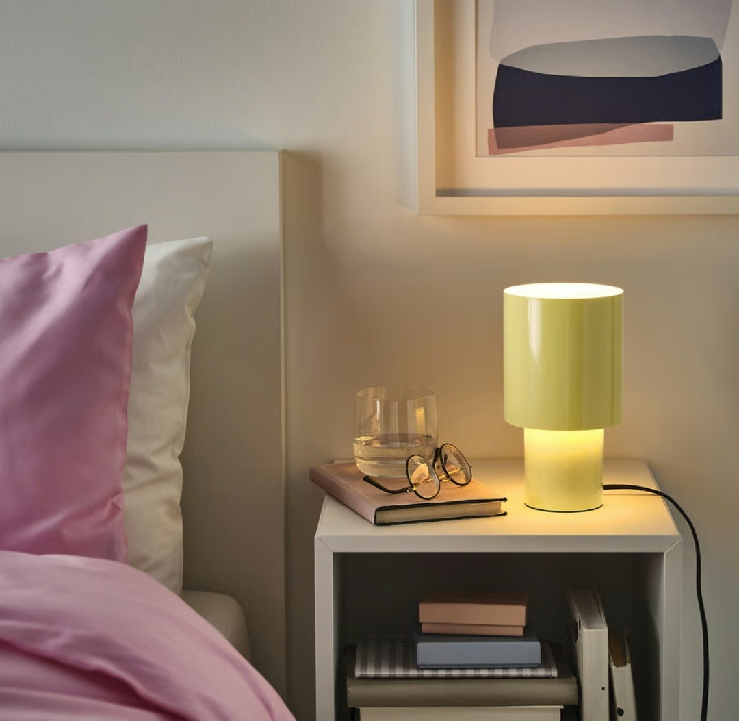 SPETSBOJ Table lamp, dimmable/yellow, 22 cm
