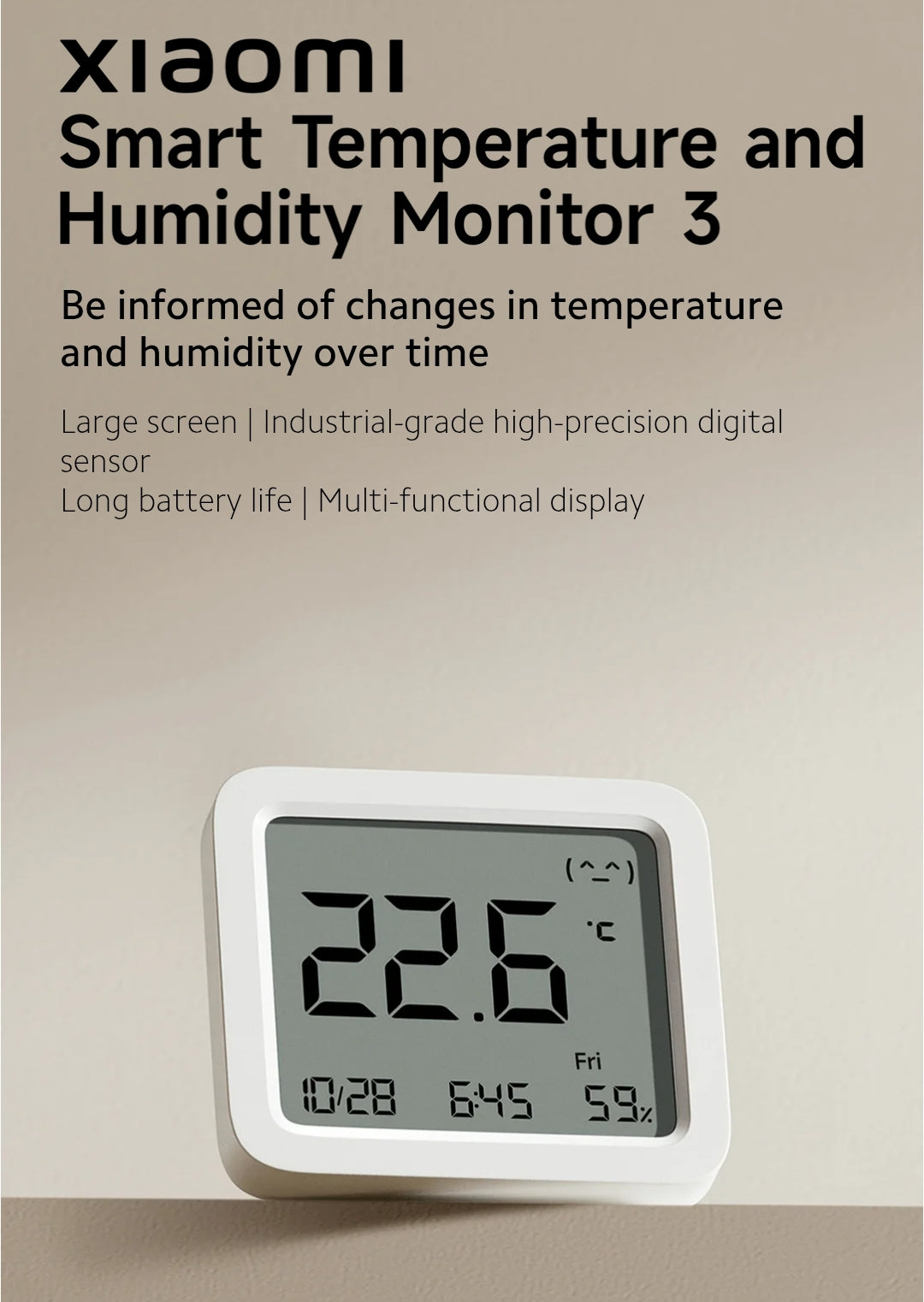 Xiaomi Smart Temperature and Humidity Monitor 3