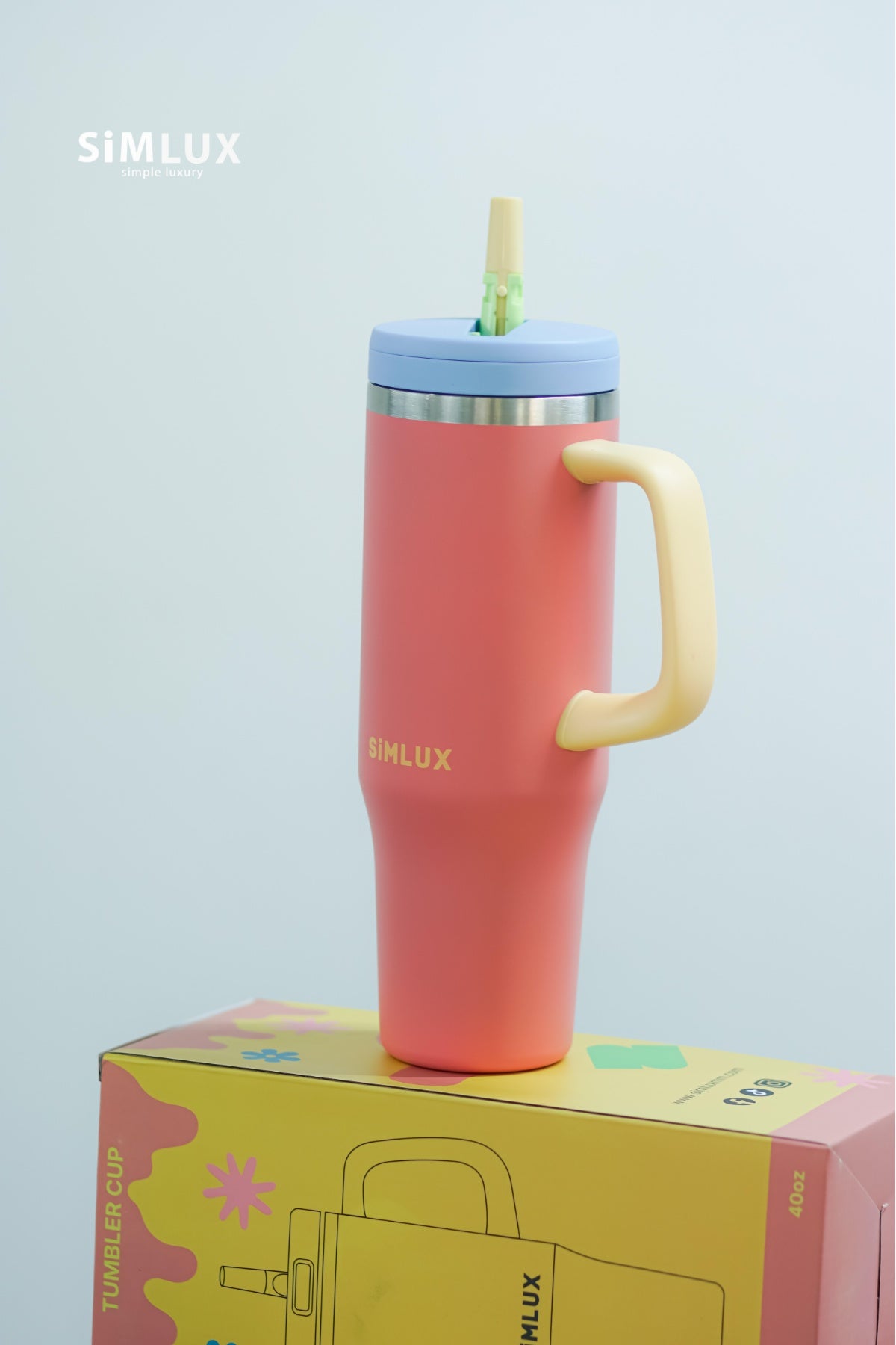SiMLUX Tumbler Cup with Flip Straw