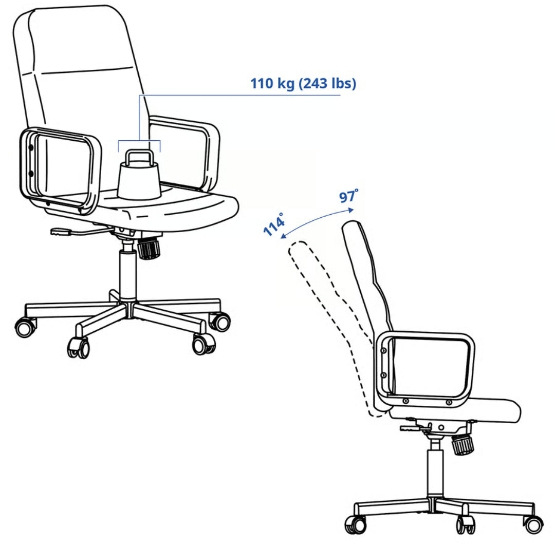 RENBERGET Swivel chair, Bomstad black