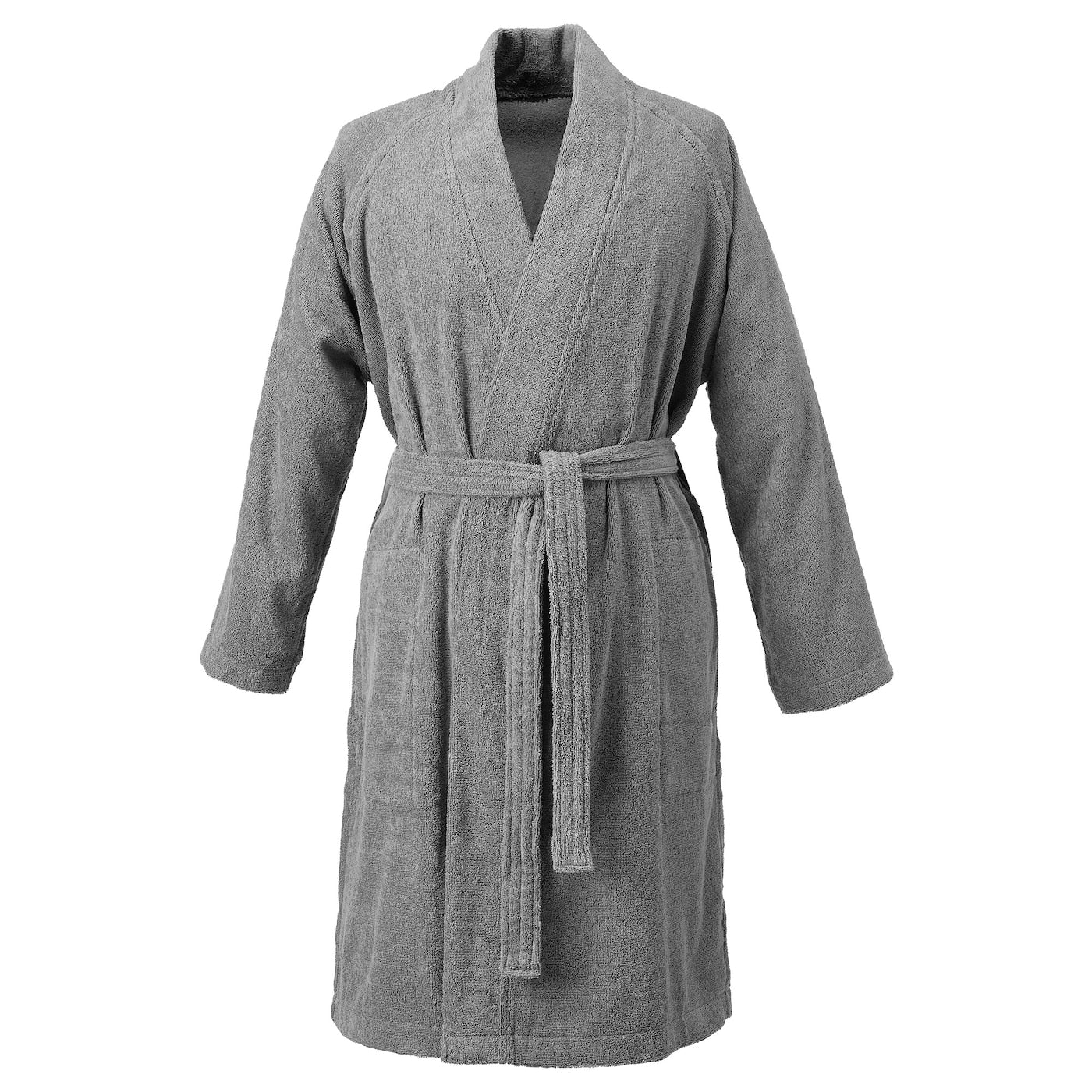 ROCKÅN Bath robe, grey, L/XL