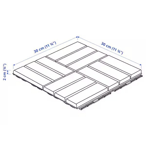 RUNNEN Floor decking, outdoor, acacia, 0.81 m²