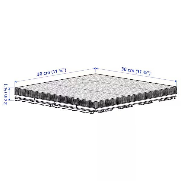 RUNNEN Floor decking, outdoor, acacia, 0.81 m²