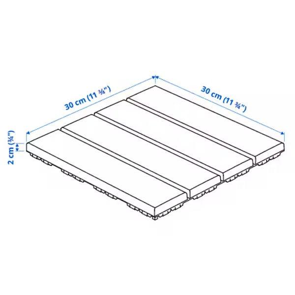 RUNNEN Floor decking, outdoor, acacia, 0.81 m²