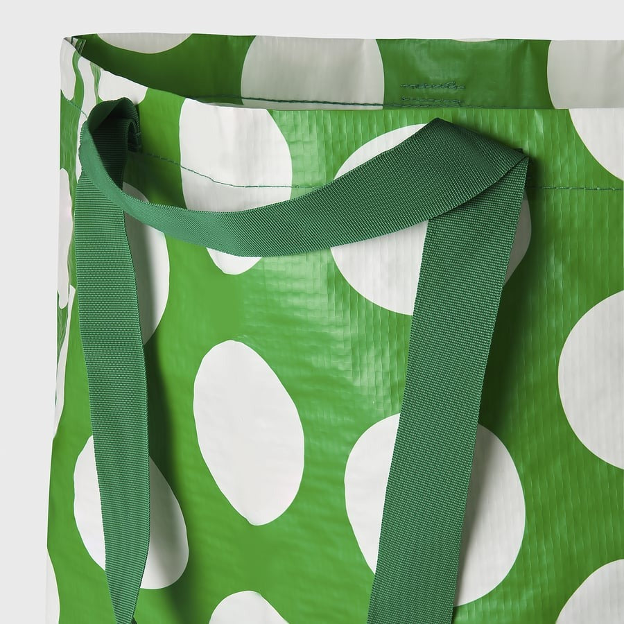 SÄCKKÄRRA Carrier bag, white/green, 18x45x45 cm/36
