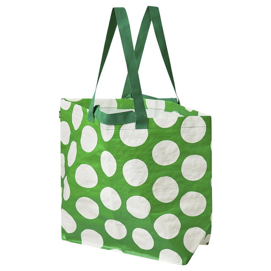 SÄCKKÄRRA Carrier bag, white/green, 18x45x45 cm/36