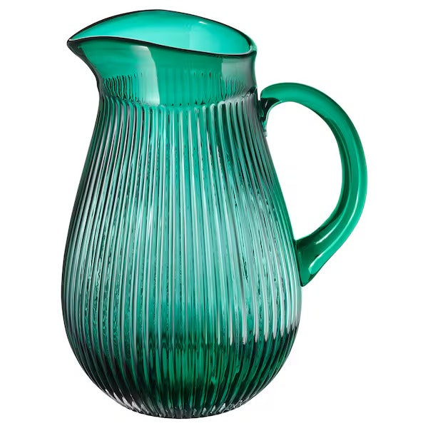 SÄLLSKAPLIG Jug, patterned/green, 2 l