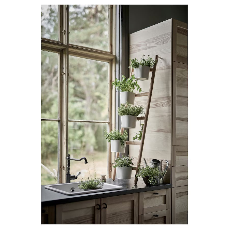 ikea plant pot with stand SATSUMAS Plant stand with 5 plant pots, bamboo/white, 125 cm – Simple Lifestyle Myanmar