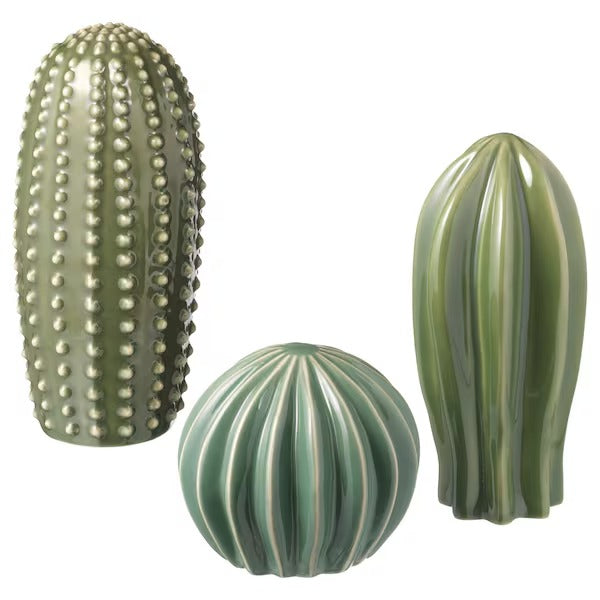 SJÄLSLIGT Decoration set of 3, green