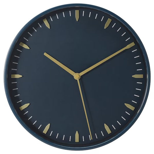 SKÄRIG Wall clock, blue, 26 cm