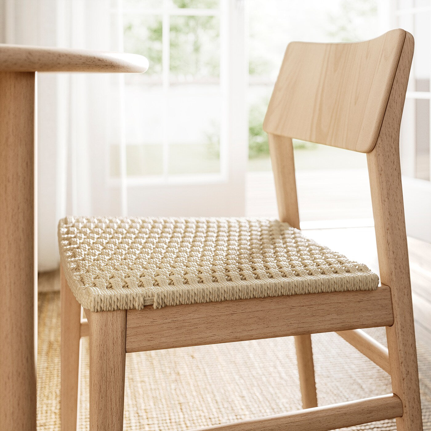 SKANSNÄS / LISABO Table and 4 chairs, light beech veneer/ash, 150/205 cm