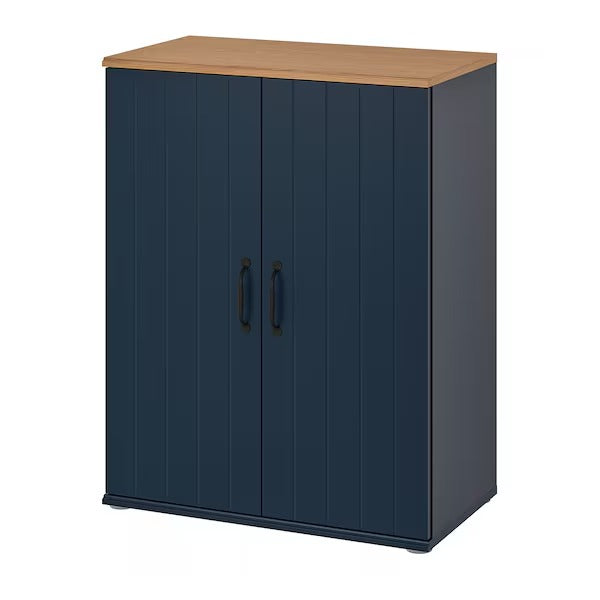 SKRUVBY Cabinet with doors, white, 70x90 cm