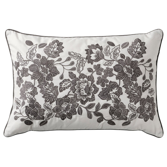 SKUGGNÄVA Cushion, white/grey, 40x58 cm