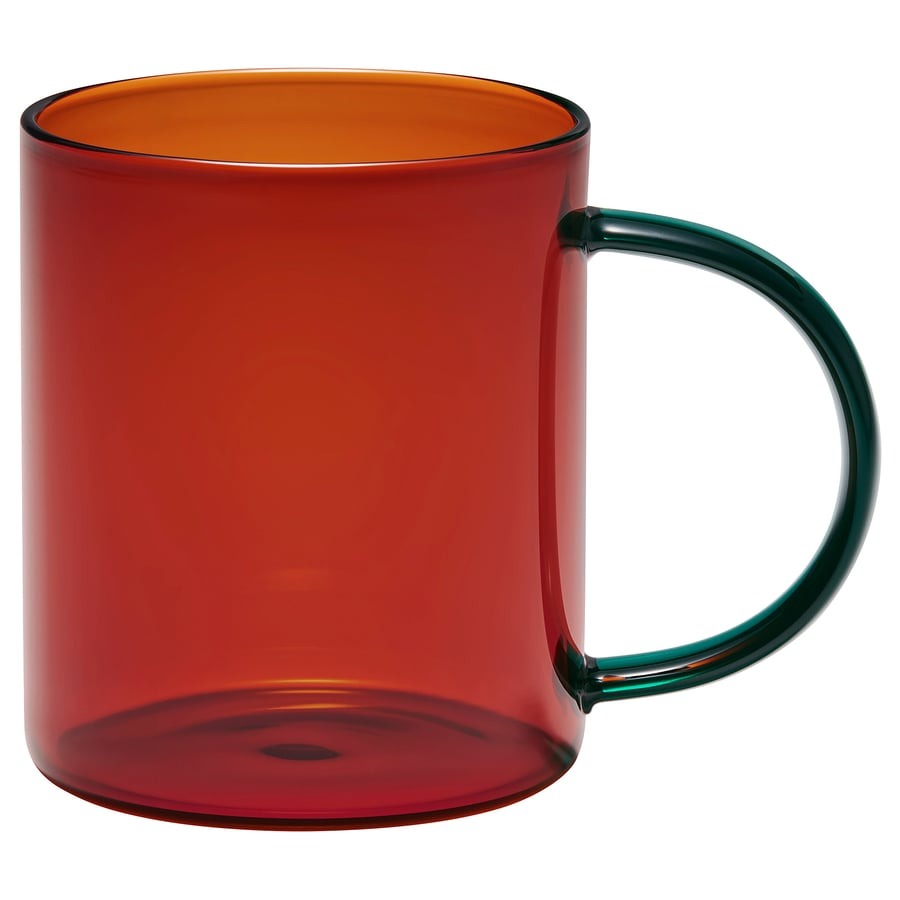 New SKUGGSTUBB Mug, mixed colours brown/green, 41 cl