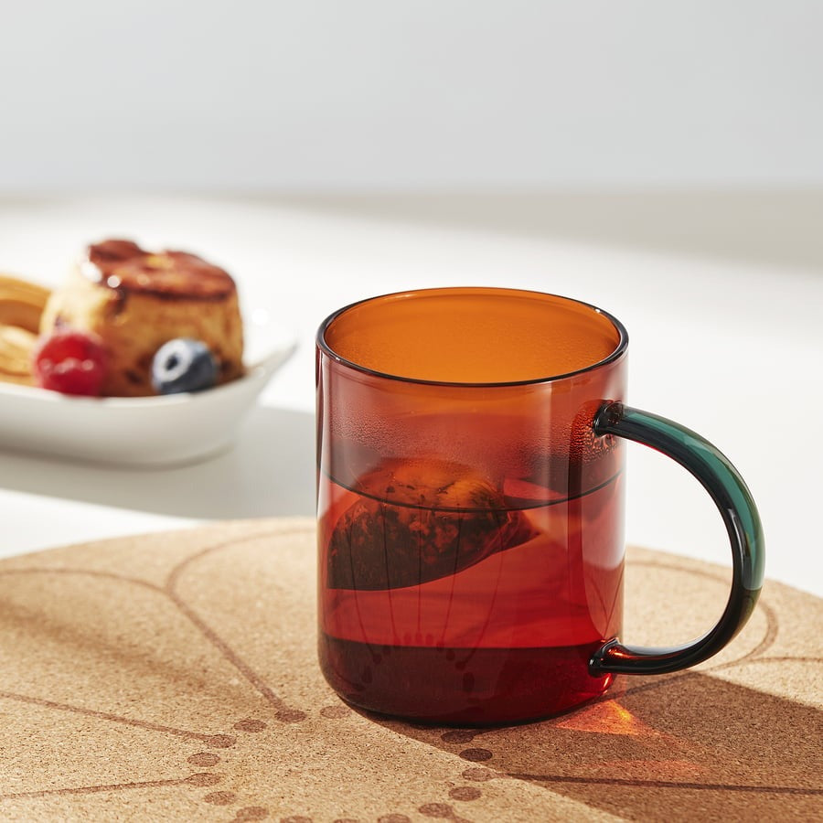 New SKUGGSTUBB Mug, mixed colours brown/green, 41 cl