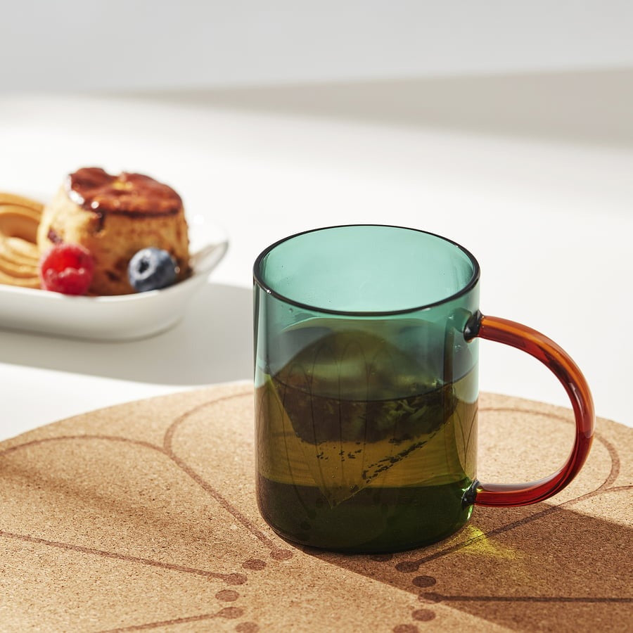 SKUGGSTUBB Mug, mixed colours brown/green, 41 cl