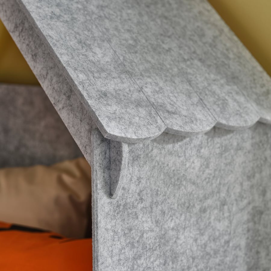 SLÄKT Bed accessory, house shaped/grey