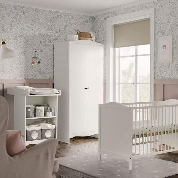 SMÅGÖRA 3-piece baby furniture set, white, 60x120 cm