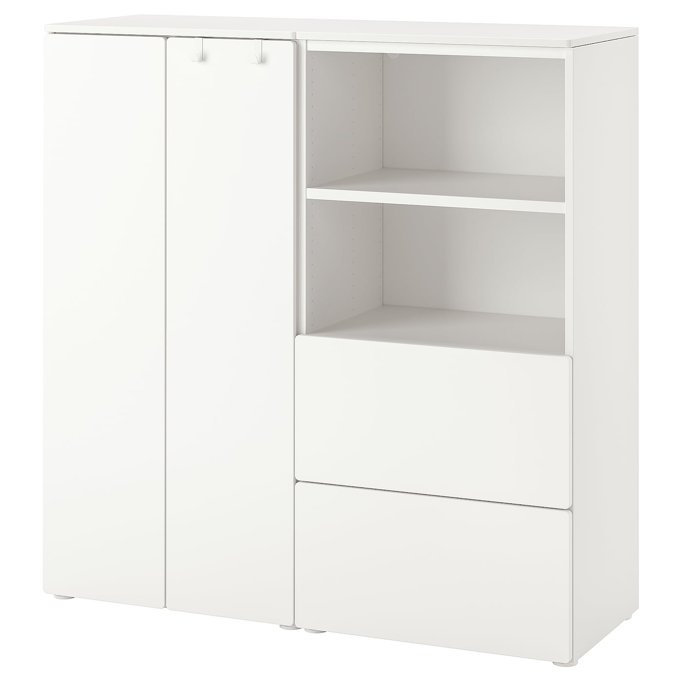 SMÅSTAD / PLATSA Storage combination, white/blue, 120x42x123 cm