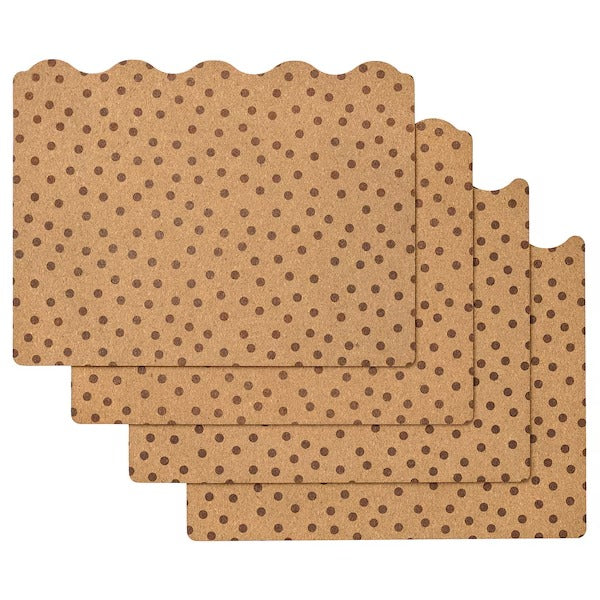 SOLABBORRE Place mat, cork/dotted, 42x32 cm