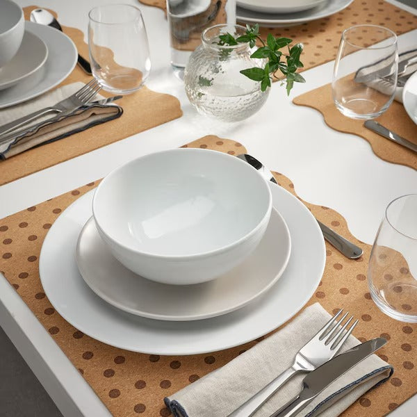 SOLABBORRE Place mat, cork/dotted, 42x32 cm