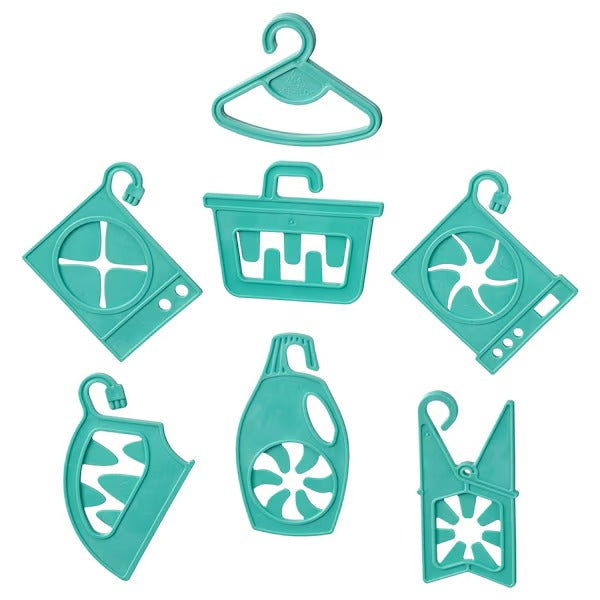 SPACKLA 7-piece sock hanger set, turquoise