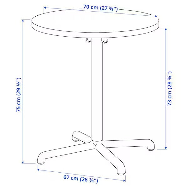 STENSELE Table, anthracite/anthracite, 70 cm