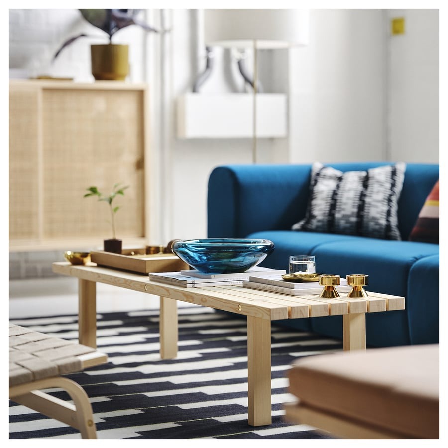 STOCKHOLM 2025 Coffee table, pine/natural, 160x45 cm
