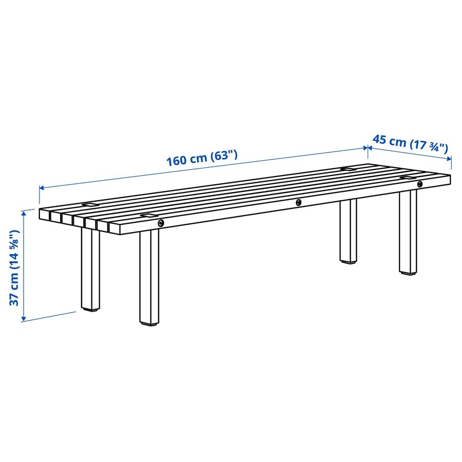 STOCKHOLM 2025 Coffee table, pine/natural, 160x45 cm