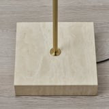 STOCKHOLM 2025 Floor lamp, white textile/brass-plated, 159 cm