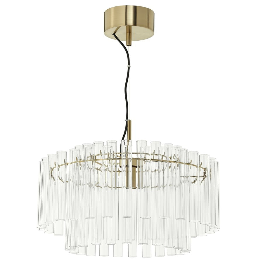 STOCKHOLM 2025 Pendant lamp, glass/brass-plated, 54 cm